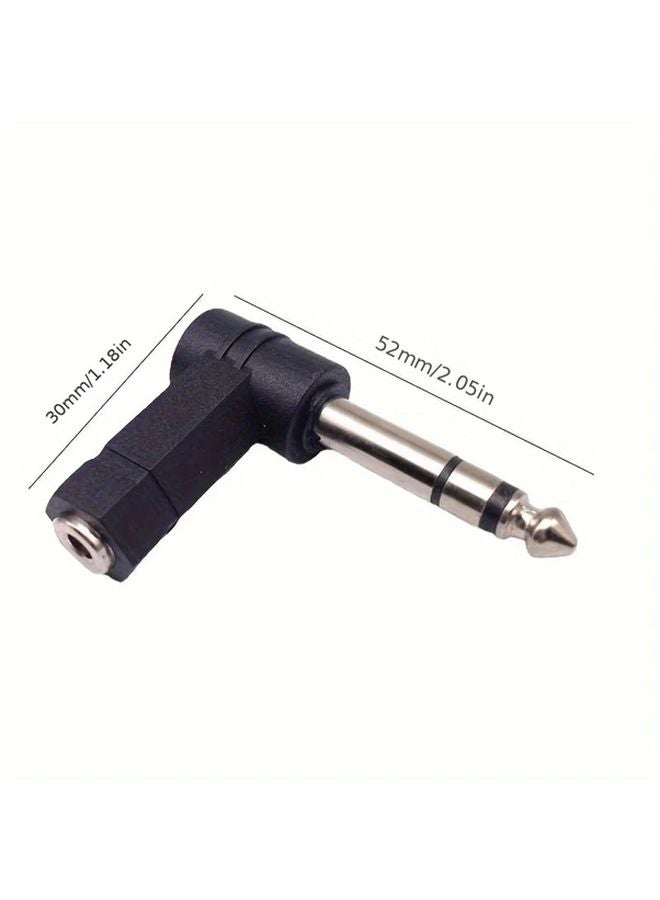 6 5mm To 3 5mm Female To Male 90 Degree Angled Audio Connector Model 6 5 To 3 5 Female Elbow - Image 3