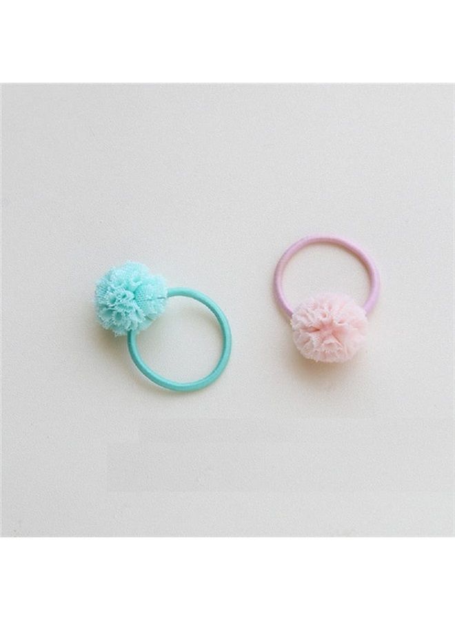 Hot&Sattion 20 قطعة رباط شعر زهور بوم للأطفال، رباطات شعر صغيرة للأطفال، رباطات شعر مرنة بدون معدن بألوان متعددة، - Image 5