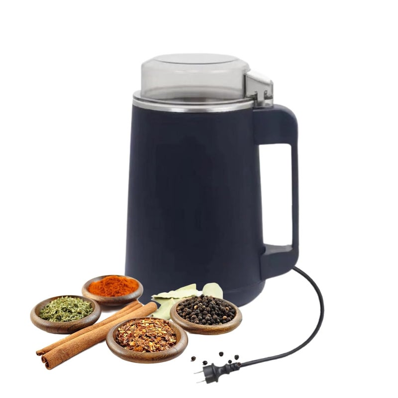 Cyrox Cyrox Electric Grain Chocolate Coffee Beans and Dry Pepper and Other Nuts Grand Machine with Transparent Lid 8 Leaf Stainless Steel Blade and Comfortable Handle Home Kitchen Use 1PCs  - Image 1