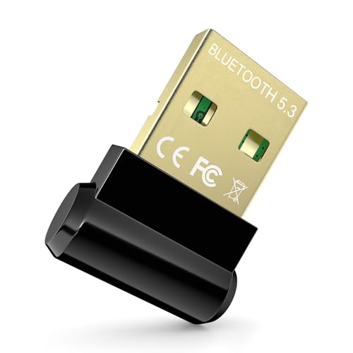 TECHKEY Bluetooth Adapter for Desktop PC, Plug & Play 5.3 USB Mini EDR Dongle Receiver & Transmitter for Laptop Computer Compatible with Headphones Keyboard Mouse Only Windows 11/10/8.1 - Image 1