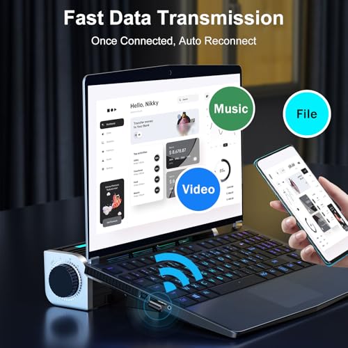 TECHKEY Bluetooth Adapter for Desktop PC, Plug & Play 5.3 USB Mini EDR Dongle Receiver & Transmitter for Laptop Computer Compatible with Headphones Keyboard Mouse Only Windows 11/10/8.1 - Image 3