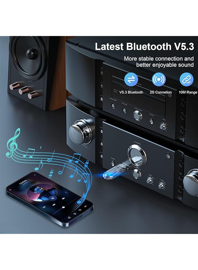 Excefore Wireless Bluetooth Car Audio Adapter, Mini Portable Music Receiver For Car, Headphones, And Home Stereo, No Charging Required - Image 4