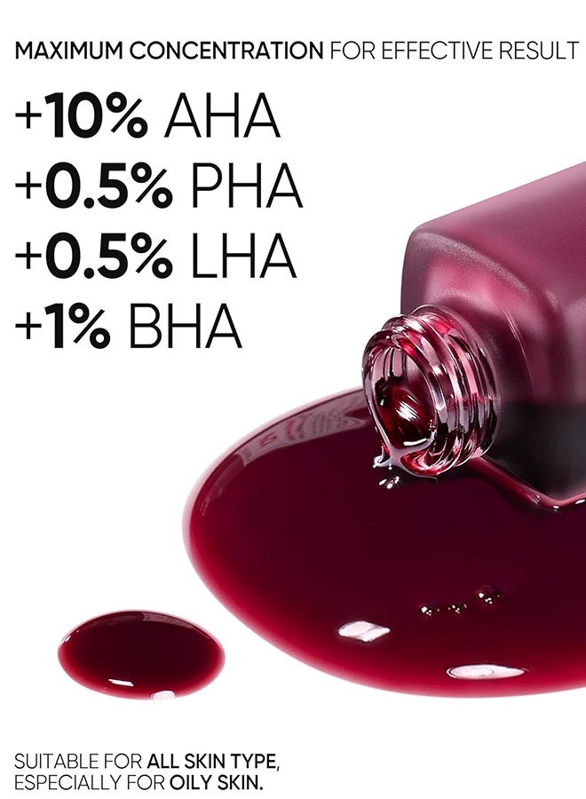 سكينتفيك محلول تقشير 12% AHA BHA PHA LHA، علاج حب الشباب بحمض الجليكوليك للوجه، سيروم تقشير مقشر للبشرة الباهتة والخشنة والدهنية مع المسام المسدودة والخلايا الميتة - Image 3