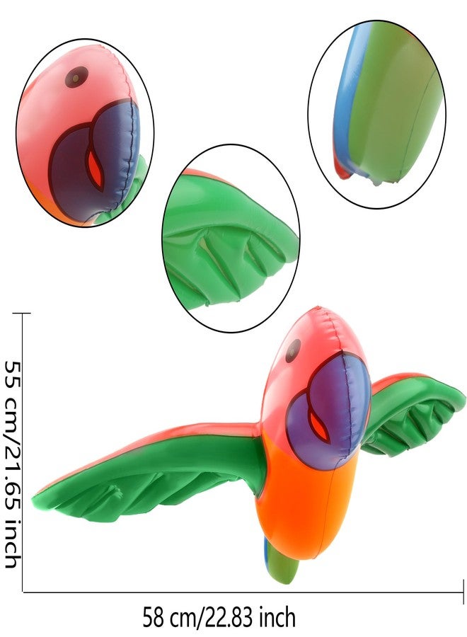 Sonarun 8 Pack Inflatable Parrot Blow Up Cute Lifelike Flying Parrot Tropical Birds Inflates for Hawaiian Summer Tropical Theme Beach Pool Party Decoration Favors - Image 2