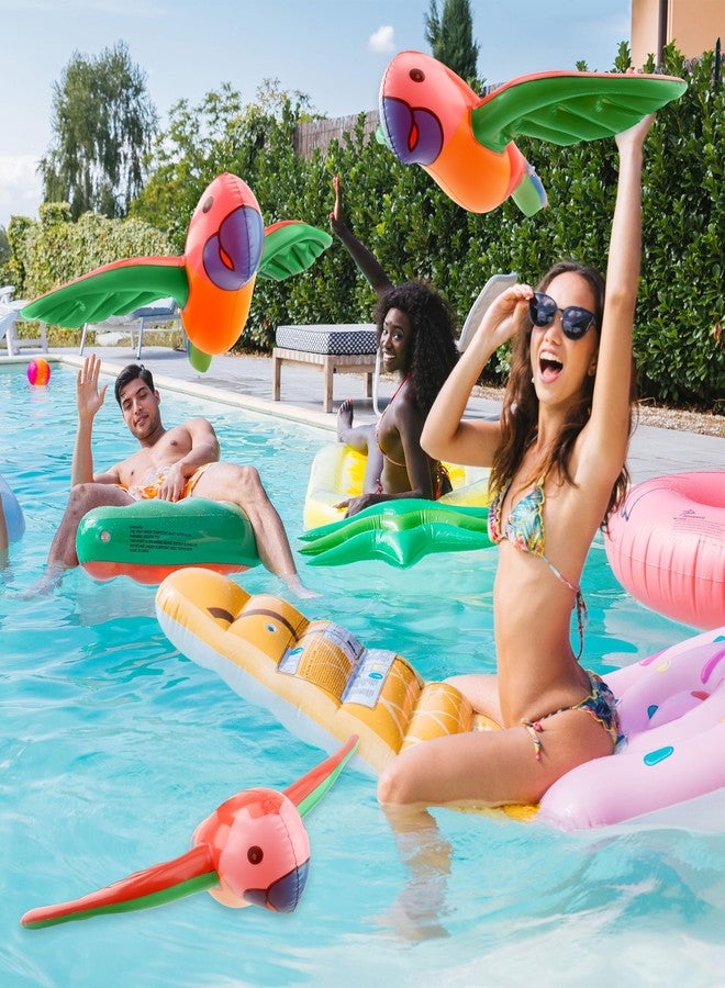 Sonarun 8 Pack Inflatable Parrot Blow Up Cute Lifelike Flying Parrot Tropical Birds Inflates for Hawaiian Summer Tropical Theme Beach Pool Party Decoration Favors - Image 3