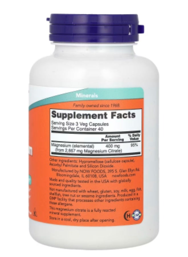 ناو فودز، سترات المغنيسيوم، 120 كبسولة نباتية - Image 2