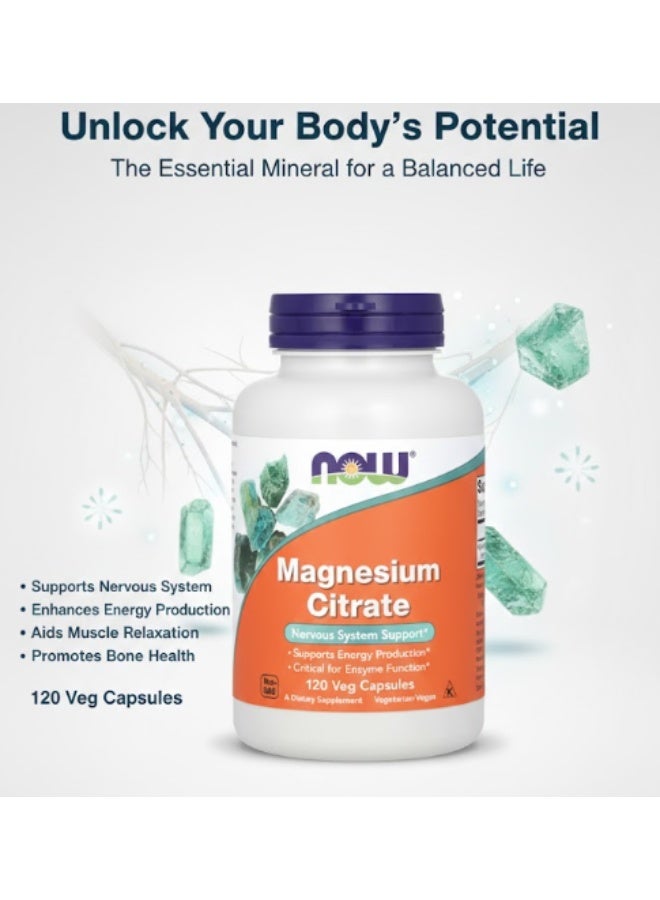 ناو فودز، سترات المغنيسيوم، 120 كبسولة نباتية - Image 3