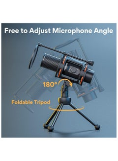 Maono AU PM471TS Studio Bundle USB PC Microphone With Gain Knob and Zero Latency Monitoring for Gaming Streaming Podcasting YouTube Black  - Image 2