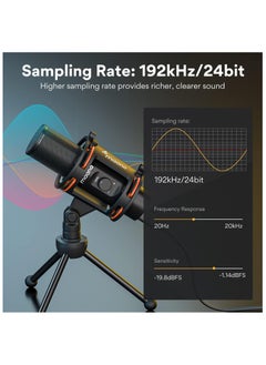 Maono AU PM471TS Studio Bundle USB PC Microphone With Gain Knob and Zero Latency Monitoring for Gaming Streaming Podcasting YouTube Black  - Image 5