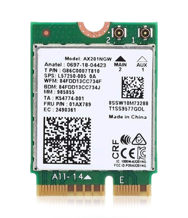HighZer0 Electronics AX201 WiFi 6 Card | Dual Band Wi-Fi | 2.4 Gbps | CNVio2 M.2 WiFi Card for PC | Supports Bluetooth 5.2 | Requires Intel 10th+ Gen CPU with Windows 10+ or Linux | AX201NGW (AX201) - Image 1