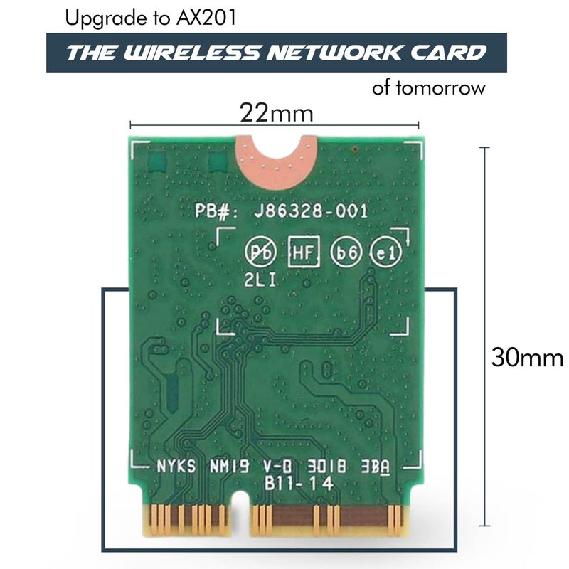 HighZer0 Electronics AX201 WiFi 6 Card | Dual Band Wi-Fi | 2.4 Gbps | CNVio2 M.2 WiFi Card for PC | Supports Bluetooth 5.2 | Requires Intel 10th+ Gen CPU with Windows 10+ or Linux | AX201NGW (AX201) - Image 2