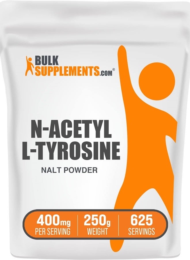 BULKSUPPLEMENTS.COM N-Acetyl L-Tyrosine Powder - L Tyrosine Supplement - Tyrosine Powder - NALT N-Acetyl-L-Tyrosine - Energy & Focus Supplement - 400mg per Serving (250 Grams - 8.8 oz) - Image 1