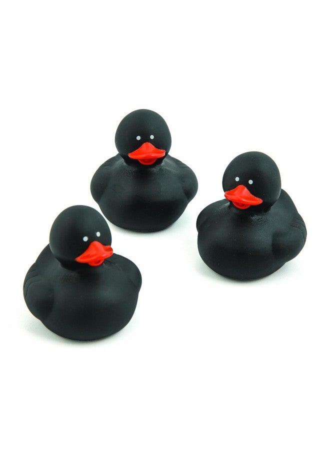 Fun Express Rubber 2" Solid Color Duckies - 12 Ducks (Black)