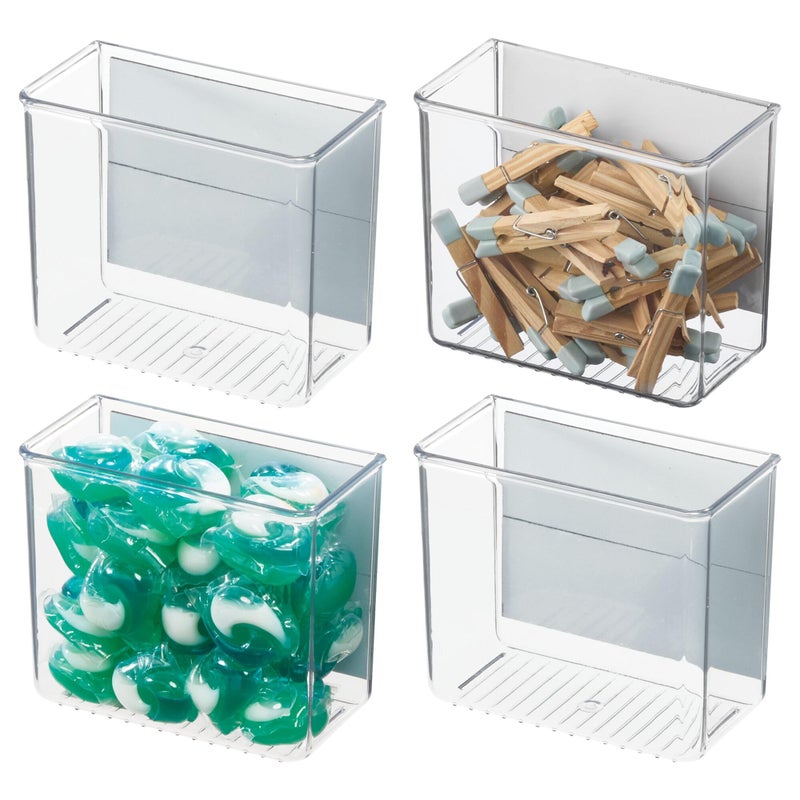 iDesign Magnetic Small Clear Plastic Organizer Bins for Laundry Room Storage - 4-Pack - Image 1