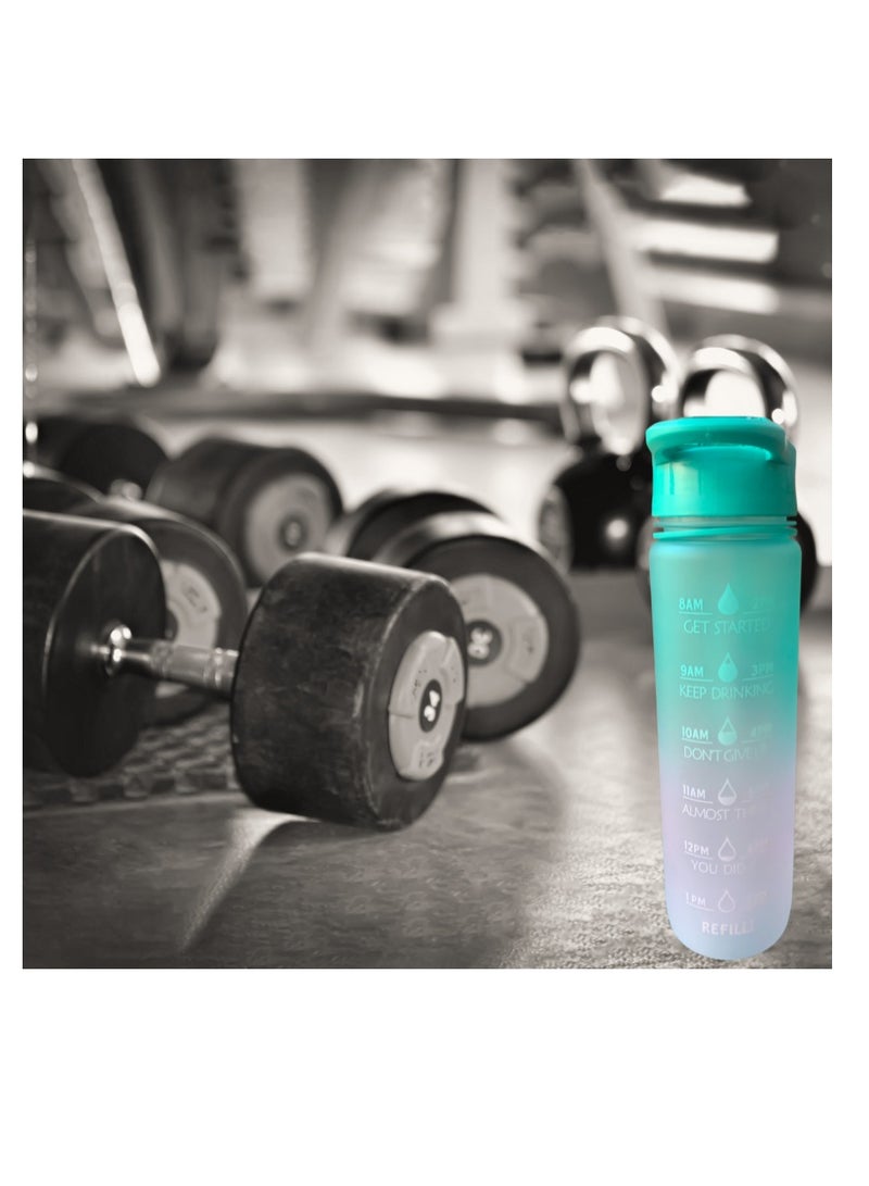 EYUN Leakproof Motivational Sports BPA-free Water Bottle with Straw & Time Marker -30oz - Image 3