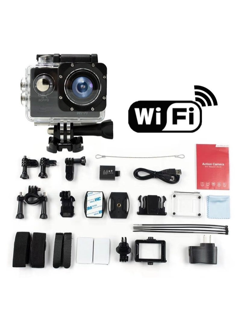 ارواق كاميرا ديجيتال رياضية 4K مقاومة للماء لاسلكية WiFi كاميرا غطس خارجية HD صغيرة - Image 2