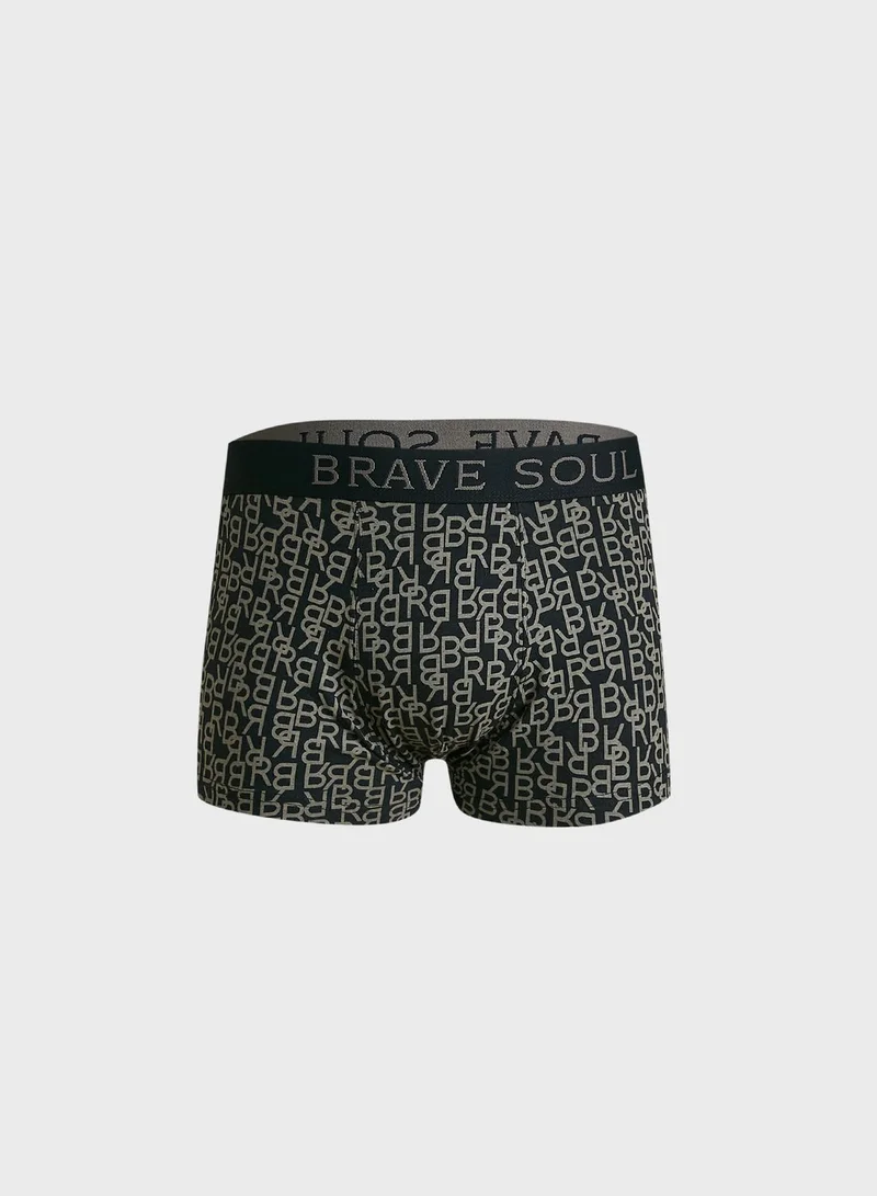 برايف سول Brave_Soul Mens Boxer With Jacquard Logo Waistband