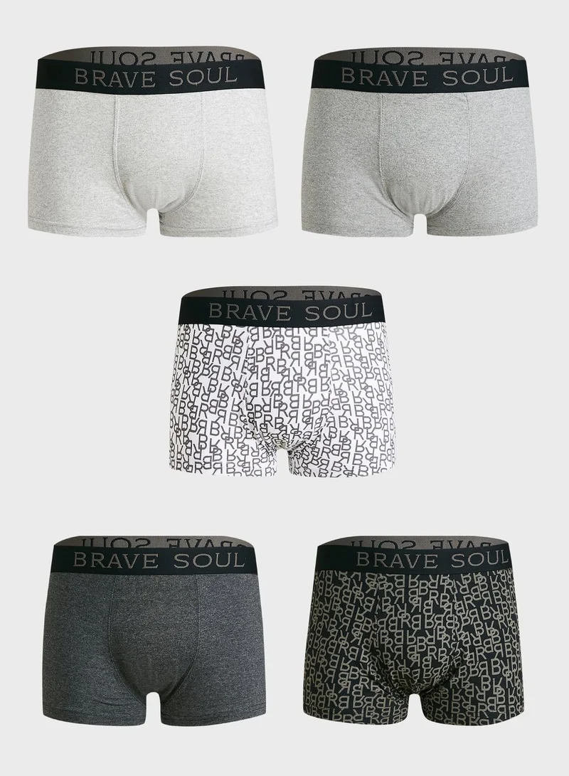برايف سول Brave_Soul Mens Boxer With Jacquard Logo Waistband