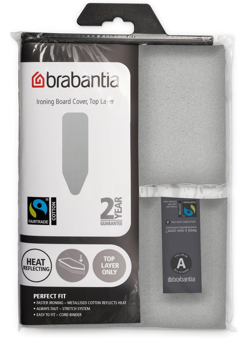 Brabantia 216800 Metallised Silver Ironing Board Cover with 2mm Foam, Size A (110 x 30 cm) - Image 5