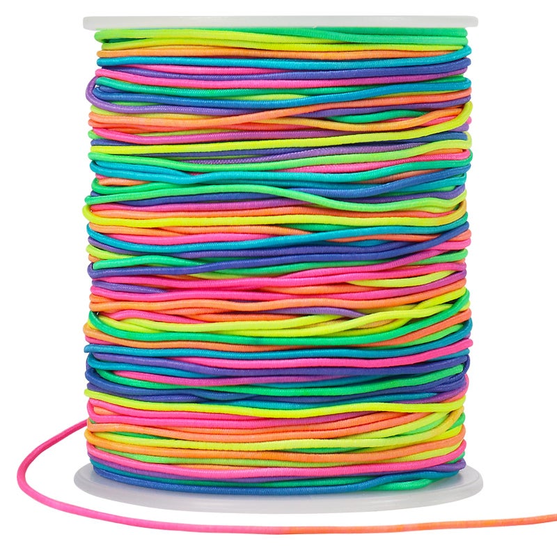 Vivifying 100M Bracelet String 1mm Elastic for Bracelet Making Elastic Cord for Jewelry Necklace Making and DIY Rainbow
