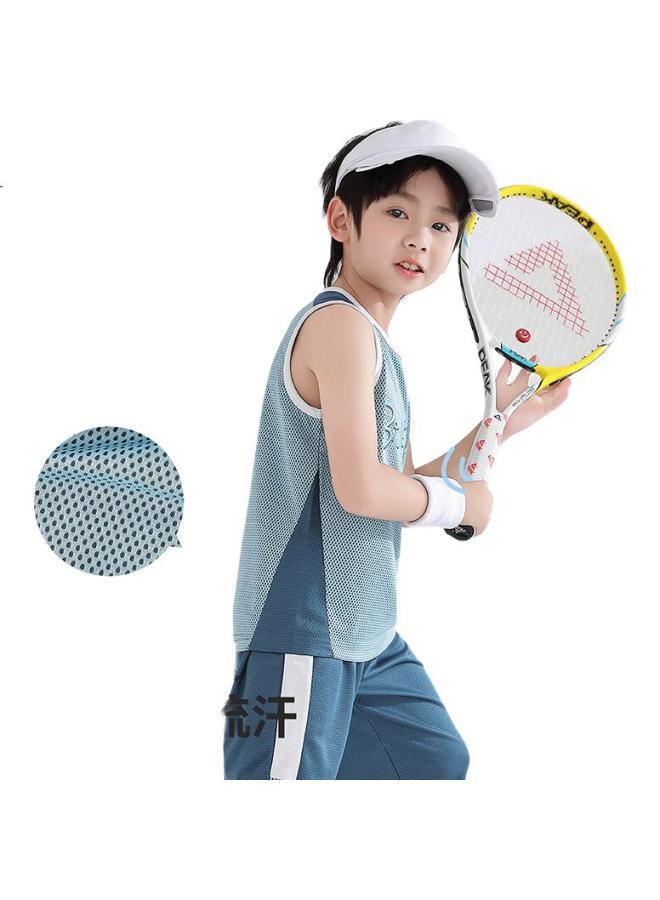Yuzhaolin Boys' Mesh Tank Top, Breathable Children'S Vest, Lightweight Summer Style For Older Kids, 2-Pack, Sports Mesh Design - Image 3