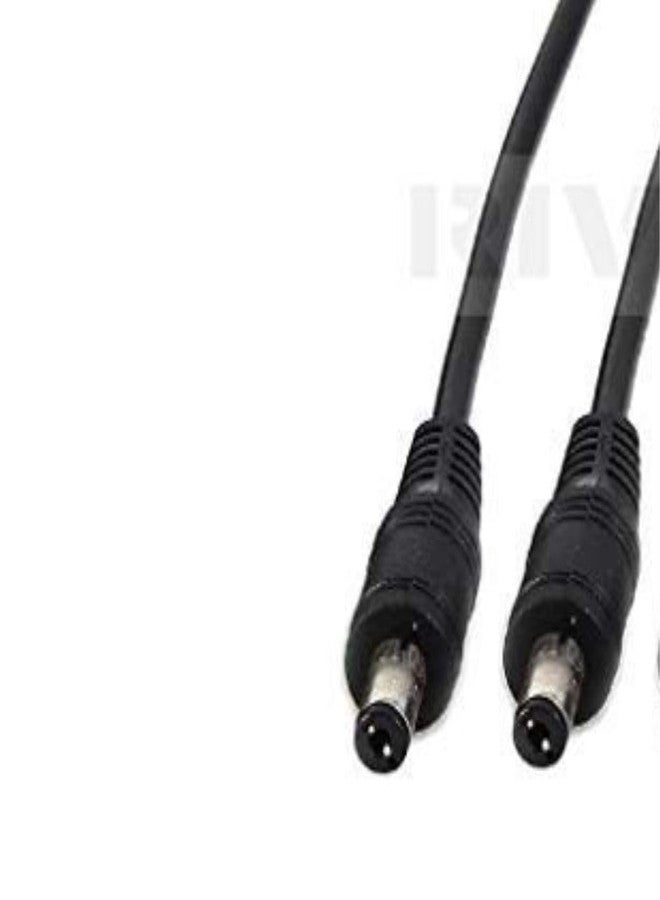 RIVER FOX® DC Power Pigtail Male Cables | 2.1mm Barrel Jack Connector for CCTV Camera, LED Strip Lighting & Surveillance Systems | 5.5mm Outer Diameter | 18cm Length | Black | Pack of 5 - Image 2
