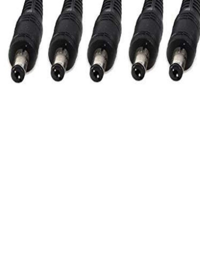 RIVER FOX® DC Power Pigtail Male Cables | 2.1mm Barrel Jack Connector for CCTV Camera, LED Strip Lighting & Surveillance Systems | 5.5mm Outer Diameter | 18cm Length | Black | Pack of 5 - Image 3