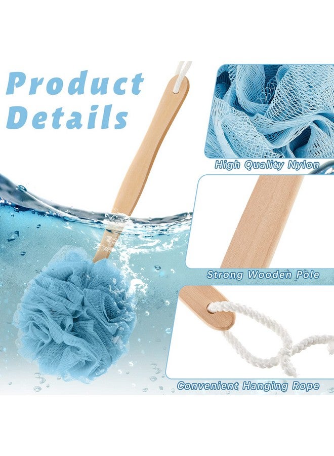 Tessco 12 Pieces Large Loofah On A Stick Shower Loofah With Long Handle Back Scrubber For Shower Pe Body Bath Loofah Sponge Soft Spa Mesh Shower Brush Wash Exfoliating Luffas For Men Women 4 Colors - Image 4