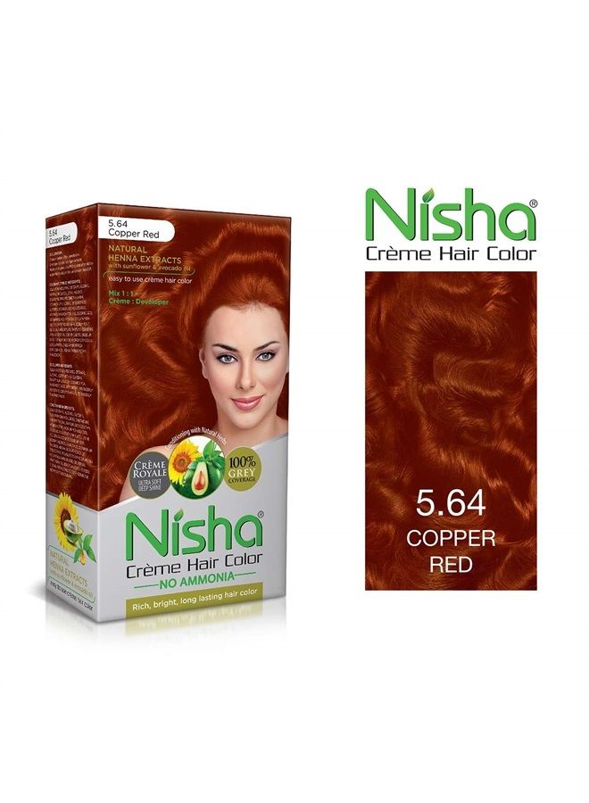 Nisha Creme Hair Color Copper Red Pack of 3 - Image 3