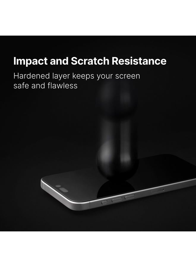 RHINOSHIELD حماية شاشة متوافقة مع [آيفون 17/17 برو/ 16 برو] | واقي صدمات برو - مقاوم للصدمات والخدوش، مضاد للضوء الأزرق، أداة التركيب متضمنة - شفاف - Image 2