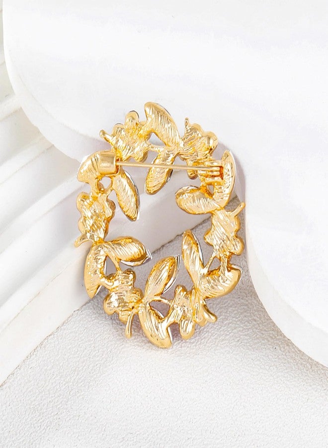 piercing Brooches for Women, Brooch Pin for Women, Brooch Flower Rhinestone Saree Pins for Women Latest - Image 3