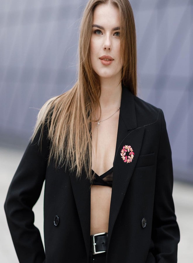 piercing Brooches for Women, Brooch Pin for Women, Brooch Flower Rhinestone Saree Pins for Women Latest - Image 4