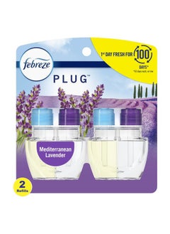 febreze Odor-Fighting Fade Defy PLUG Air Freshener Refill, Mediterranean Lavender, (2) .87 fl. oz. Oil Refills  - Image 1