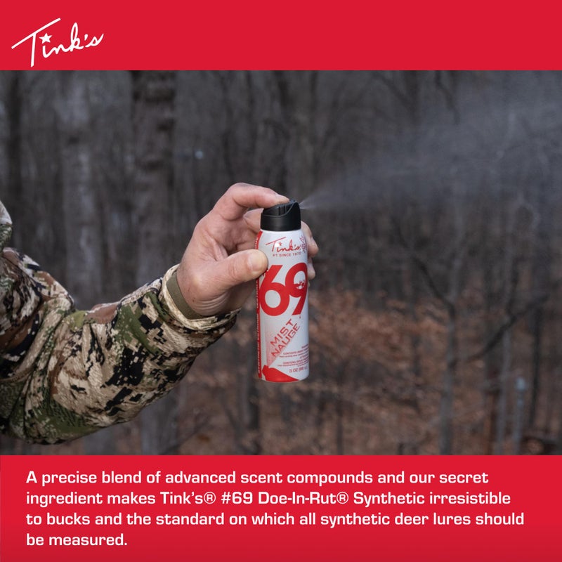 TINK'S Synthetic #69 Doe-in-Rut Estrous Urine Spray Mist Deer Attractant for Hunting (3 oz Can) - Superior & Long Lasting Doe Estrus Hunting Scents - Hunting Lure/Attractant - Image 2