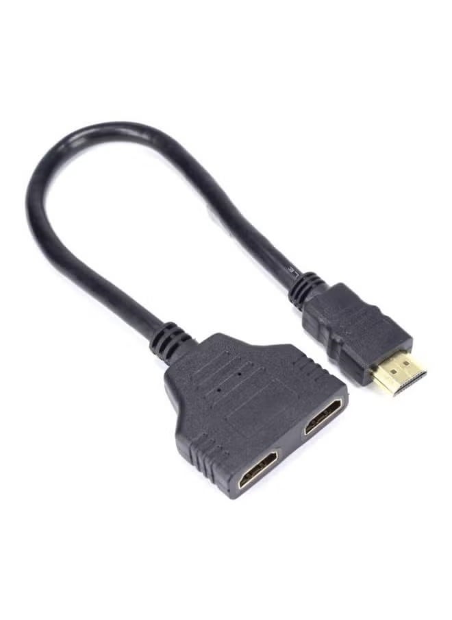 BGM HDMI Male to HDMI Female Splitter Cable – Dual Display Adapter for HDTV, Monitor & Projector, 1080P Full HD Video & Audio, Universal Compatibility for PC, Laptop, TV & Gaming Console – Black  - Image 2