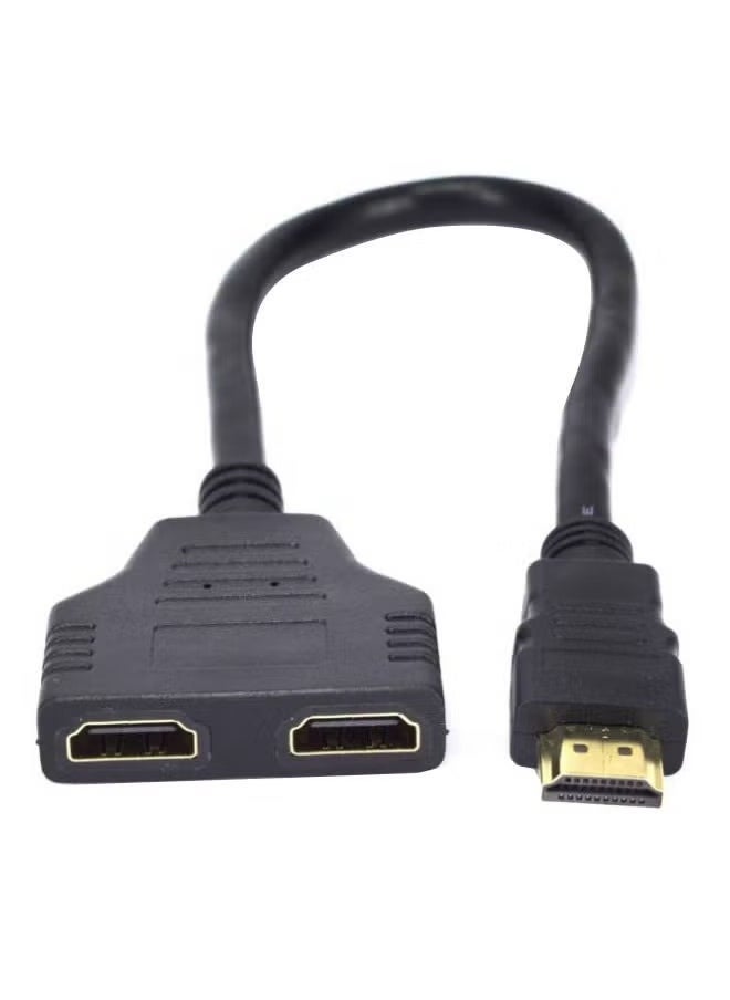BGM HDMI Male to HDMI Female Splitter Cable – Dual Display Adapter for HDTV, Monitor & Projector, 1080P Full HD Video & Audio, Universal Compatibility for PC, Laptop, TV & Gaming Console – Black  - Image 1