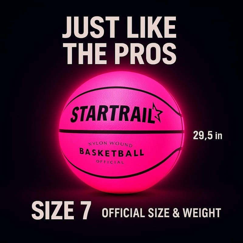 TOMLEON Light Up Basketball | Glow in The Dark Basketball | LED Basketball Size 7 | Glowing Basketball Ball | Lighted Basketball | Coolest Things for Boys & Girls | Toys for 10 Year Old Kids - Image 5