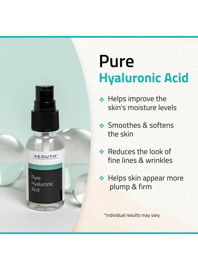 YEOUTH Pure Hyaluronic Acid Serum for Face 100%, Hydrating Serum for Dry & Dull Skin, Moisturizing Serum, Hyaluronic Serum for Face, Women & Men Face Serum 1oz - Image 3