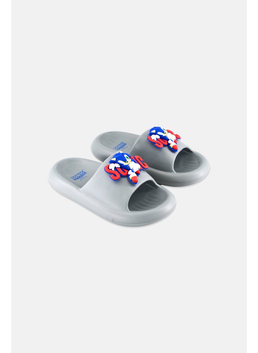 SONIC Kids Boy Super Sonic Slip On Slippers, Grey  - Image 1
