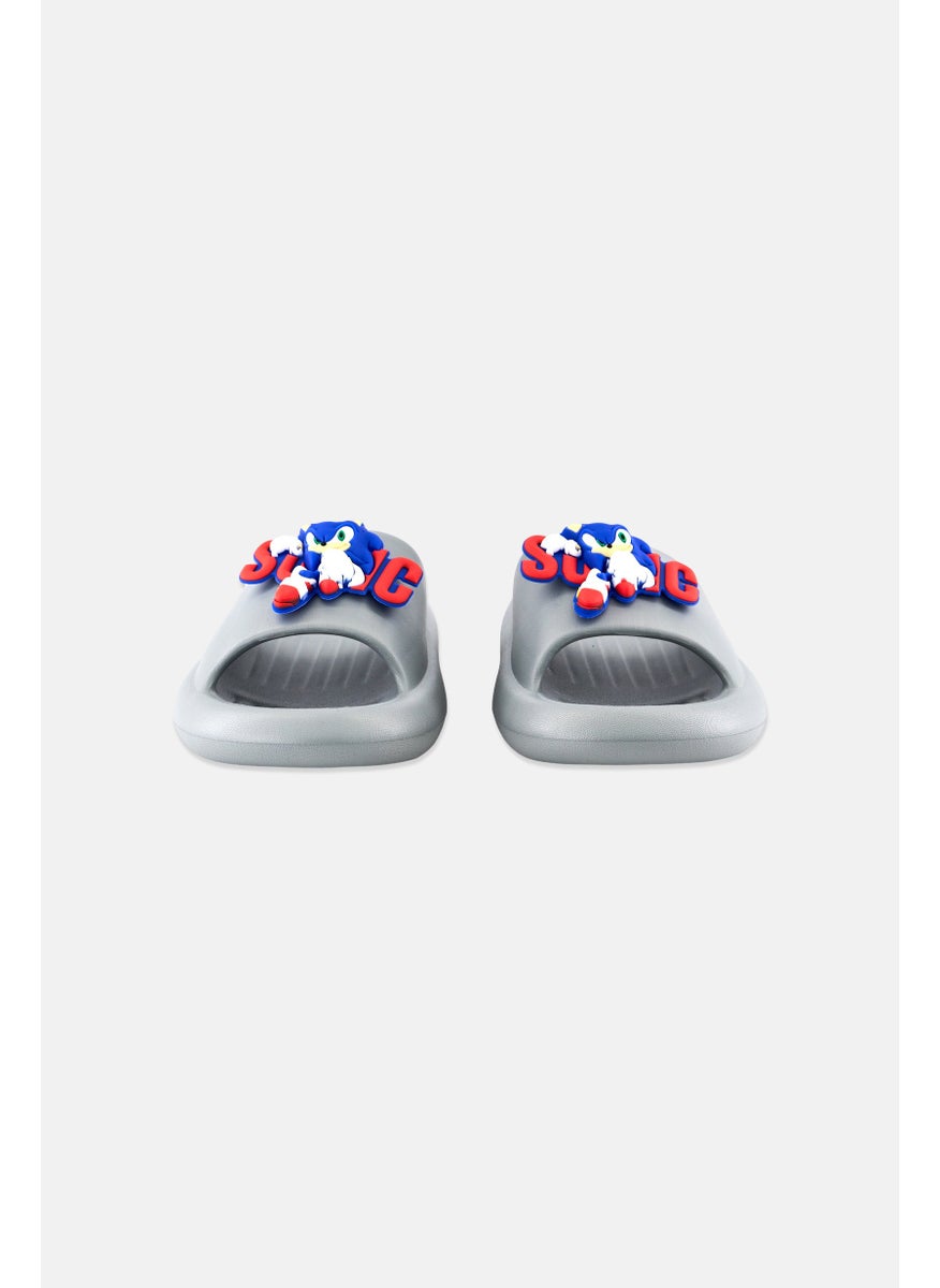 SONIC Kids Boy Super Sonic Slip On Slippers, Grey  - Image 2