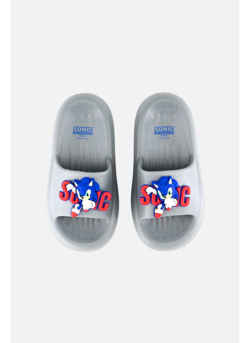 SONIC Kids Boy Super Sonic Slip On Slippers, Grey  - Image 3