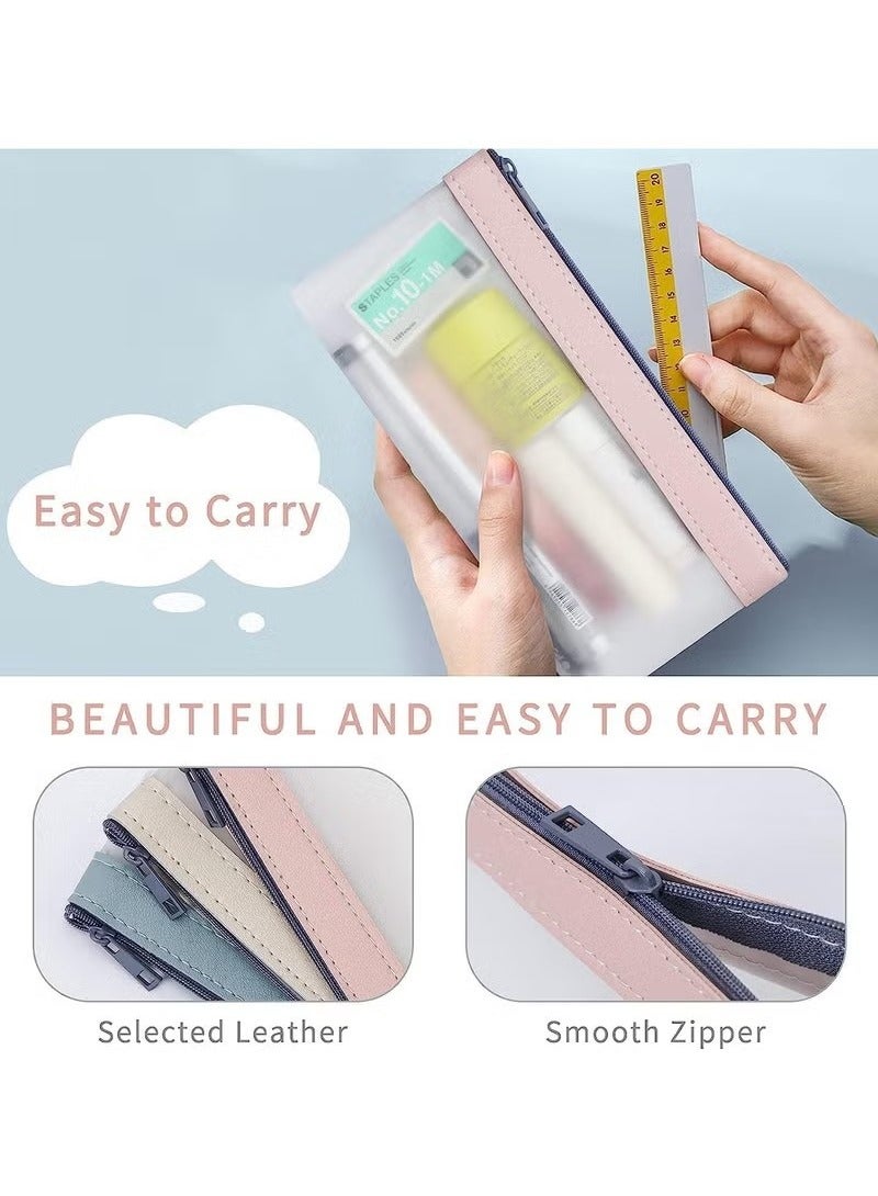 4 PCS Clear Pencil Case, Waterproof Pencil Pouch with Zipper, Multifunctional Clear Pen Bag Organizer, Stationery Storage Bag, for Girls and Boys, School and Stationery Supplies (Multicolor) - Image 5