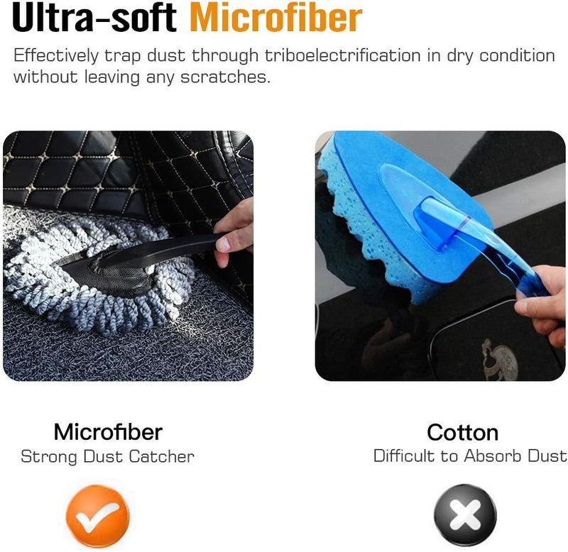MoKo 2 Pack Soft Microfiber Car Cleaning Brush - Image 2