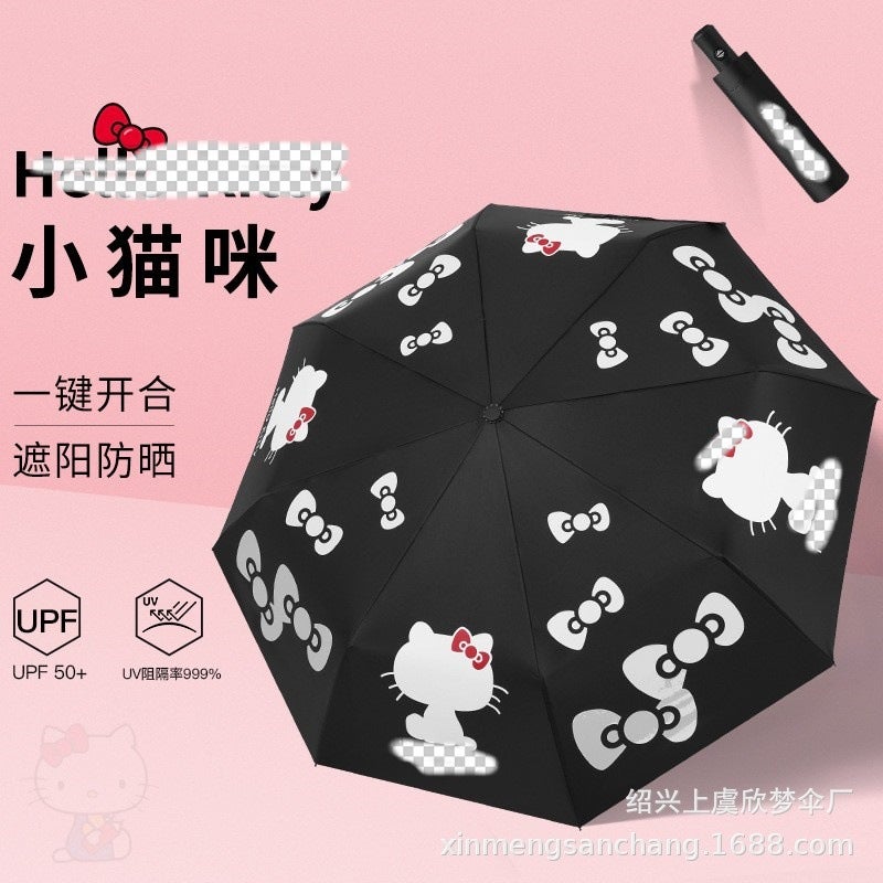 Fully Automatic 70% Off Cute Animated Cartoon Umbrella Vinyl Parasol Sun Umbrella Rain Or Shine Umbrella - Image 4