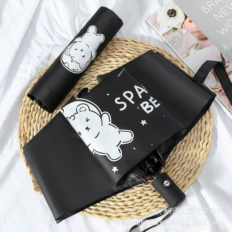 Fully Automatic 70% Off Cute Animated Cartoon Umbrella Vinyl Parasol Sun Umbrella Rain Or Shine Umbrella - Image 3