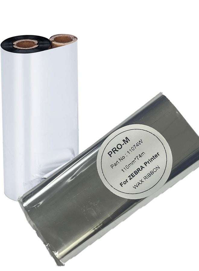 10 ink ribbon barcode printer (10 rolls), size 110 mm x 74 m  - Image 1