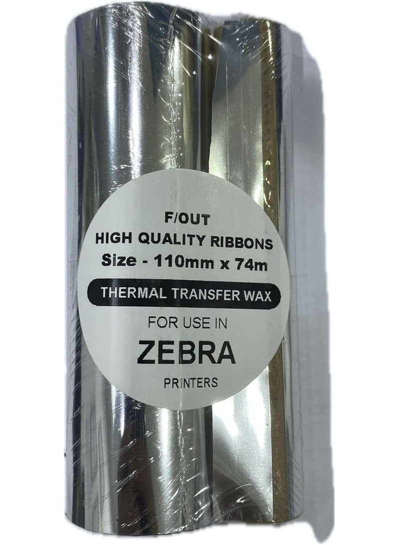 10 Roll Ink Ribbon For Barcode Printer  size 110mm x 74m - Image 1