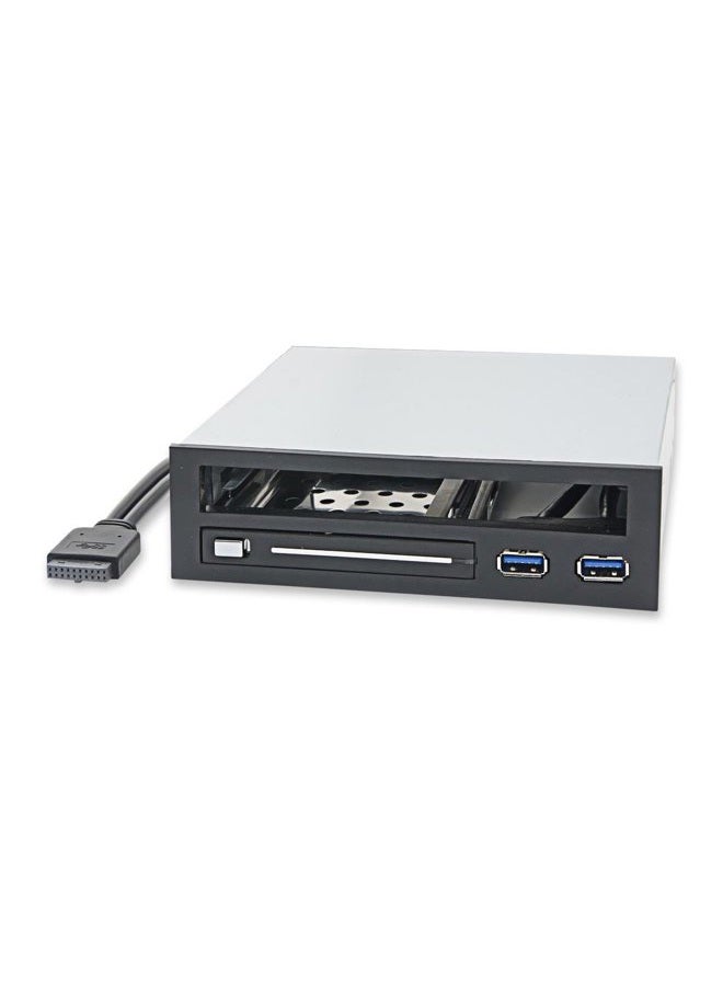 Syba 5.25" Bay Adapter for Slim Optical Drive, 2.5" Trayless Rack for Hard Drives HDD SSD, USB Hub - SY-MRA55005 - Image 1