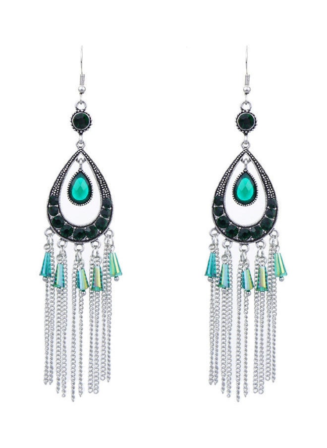 NIBEMINENT 1 Pair Women's Fashion Beautiful Luxury Hollow Retro Flow Crystal Earrings 