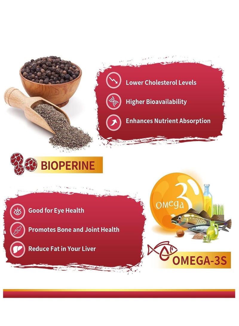 DHOP CoQ10 - 400 mg Softgels with PQQ, Piperine & Omega-3, 120 Servings of Coenzyme Q10 (Ubiquinone) Highly Absorbable Supplement, Powerful Antioxidant, Supports Heart and Energy Production - Image 3